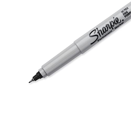 Sharpie Permanent Markers, Ultra Fine Tip Markers Set, Quick Drying And Fade Resistant Artist Marker For Wood, Plastic Paper, Metal, And More, Drawing, Coloring, And Poster Marker Black, 12 Count-UPStoxs