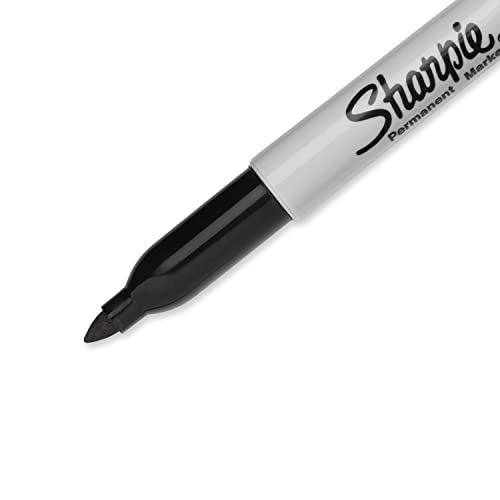 Sharpie Permanent Markers Set, Quick Drying And Fade Resistant Fine Tip Marker For Wood, Plastic, Paper, Metal, And More, Drawing, Coloring, And Poster Marker , Black, 5 Count-UPStoxs