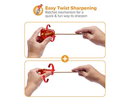 Bostitch Office Twist-n-Sharp Pencil Sharpener, For Kids & Colored Pencils, Assorted Colors (PS1-ADJ)-UPStoxs