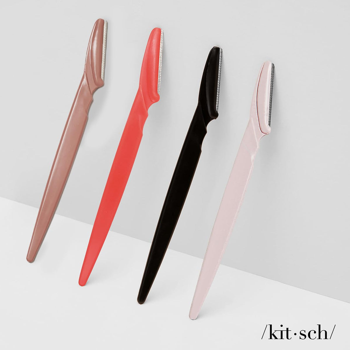 Kitsch Dermaplaning Tool - Face Razors for Women and Men, Eyebrow Trimmer & Face Shaver, Facial Hair Removal, Facial Razors for Women & Men, Dermaplane Razor for Women Face, 12 pc (Coral)-UPStoxs