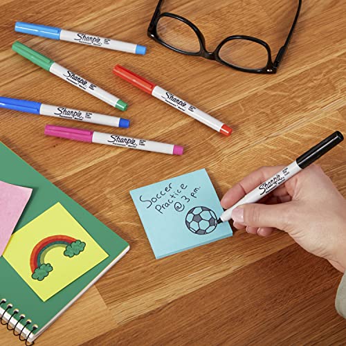 Sharpie Permanent Markers, Ultra Fine Tip Markers Set, Quick Drying And Fade Resistant Artist Marker For Wood, Plastic Paper, Metal, And More, Drawing, Coloring, And Poster Marker Black, 12 Count-UPStoxs