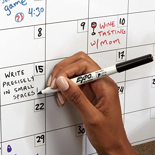 EXPO Low Odor Dry Erase Markers, Ultra-Fine Tip, Assorted Colors, 8 Count-UPStoxs