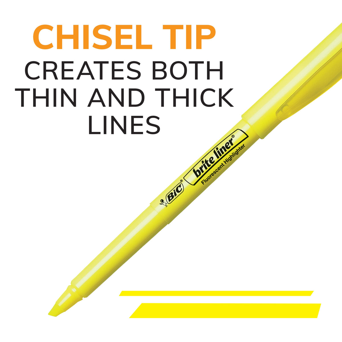 BIC Brite Liner Highlighters, Chisel Tip, 5-Count Pack of Highlighters Assorted Colors, Ideal Highlighter Set for Organizing and Coloring-UPStoxs